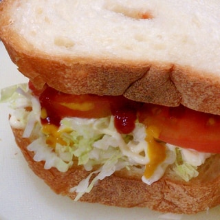 ～朝食バリエ～　海老のサンドイッチ
